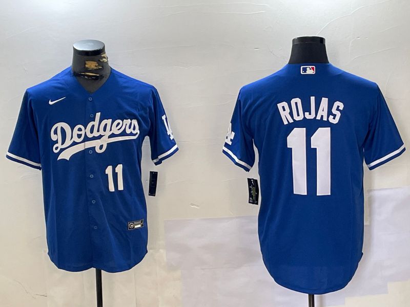 Men Los Angeles Dodgers 11 Rojas Blue Game 2024 Nike MLB Jersey style 3